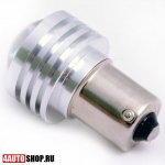  Светодиодная автолампа P21W 1 LED HP + линза 60