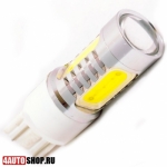  Светодиодная автолампа W21/5W 4 LED HP + линза CREE