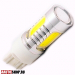  Светодиодная автолампа W21/5W 4 LED HP + линза (2шт.)