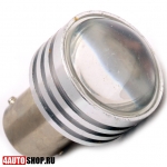  Светодиодная автолампа PY21W 1 LED HP + линза (желтая) (2шт.)