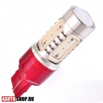  Светодиодная автолампа W21W 4 LED HP + линза CREE (красная) (2шт.)
