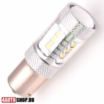  Светодиодная автолампа P21W 15 LED SMD2323 + линза (2шт.)