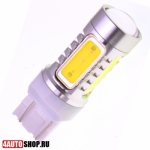  Светодиодная автолампа W21/5W 5 LED HP + линза (2шт.)