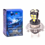 Автомобильные лампы H4  Светодиодная автолампа H4 - 18 SMD 5050 Black Coned